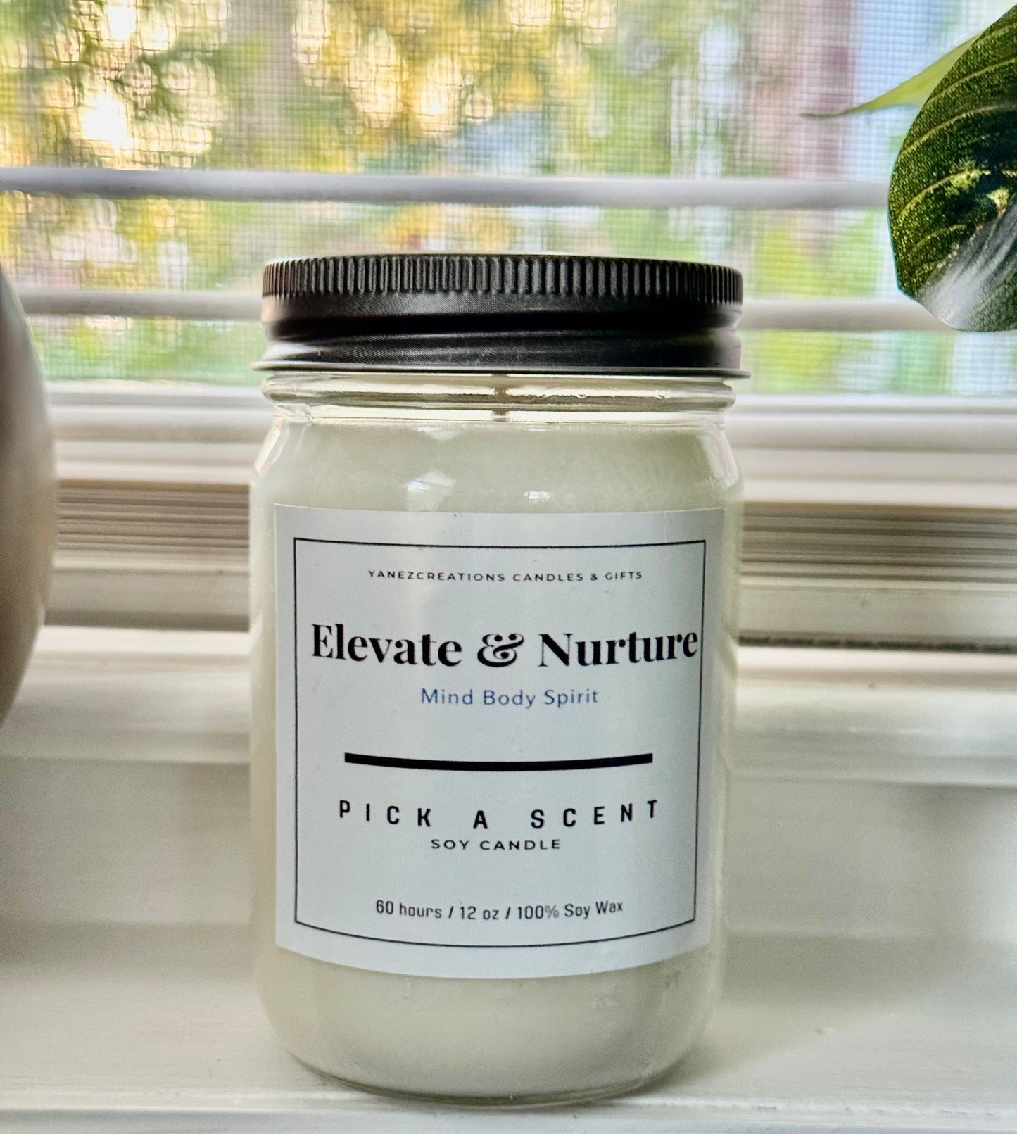 Hand-Poured Soy Wax Mason Jar Candle | 12 oz | 70+ Hour Burn Time