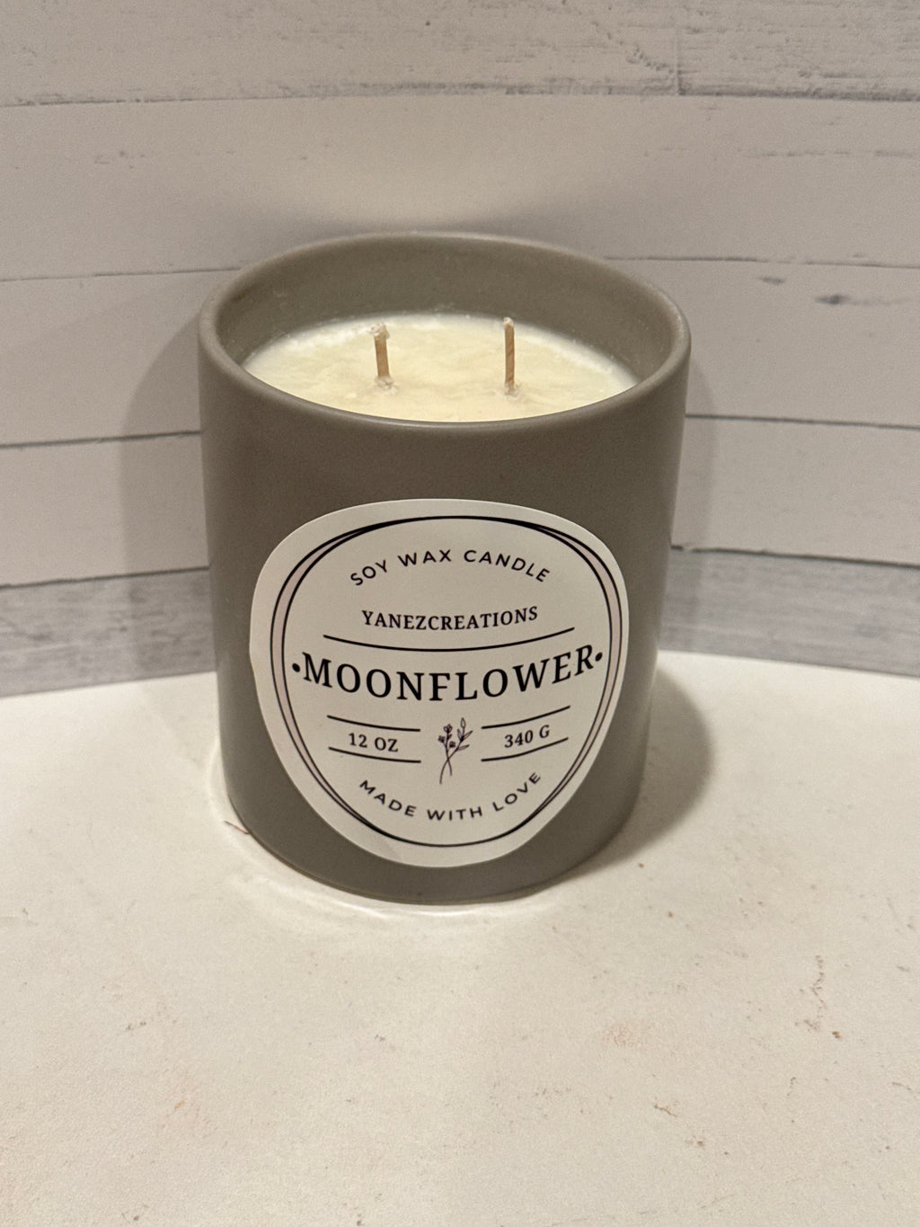 Moonflower Nectar Soy Candle | Stone Ceramic Tumbler Candle | Luxury Home Fragrance | Floral Scented Candle | Modern Home Decor Gift