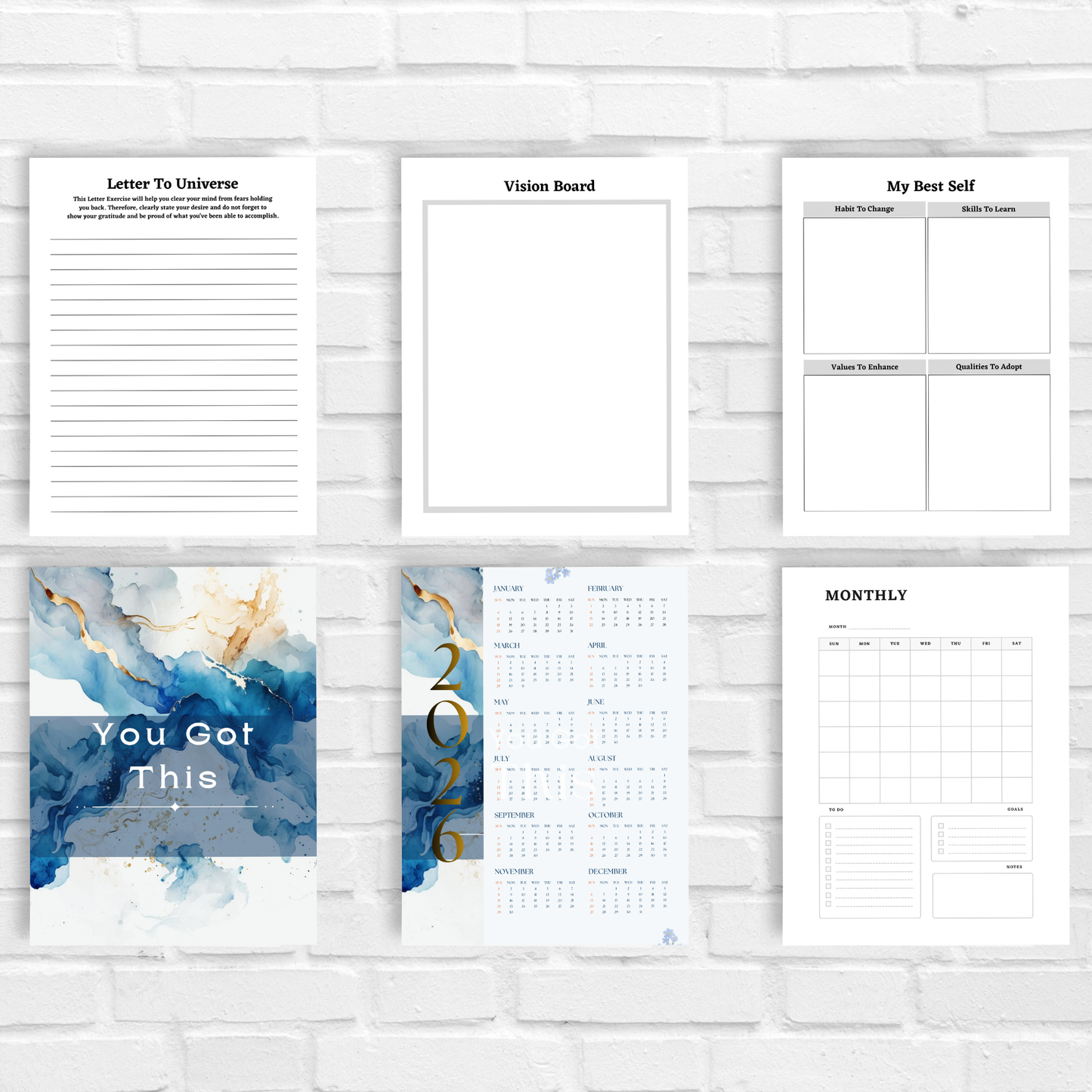 2026 Digital Vision Board Planner/Editable Canva Template/ undated/ Printable/ GoodNotes