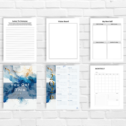 2026 Digital Vision Board Planner/Editable Canva Template/ undated/ Printable/ GoodNotes