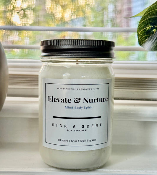 Hand-Poured Soy Wax Mason Jar Candle | 12 oz | 70+ Hour Burn Time