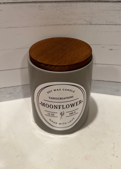 Moonflower Nectar Soy Candle | Stone Ceramic Tumbler Candle | Luxury Home Fragrance | Floral Scented Candle | Modern Home Decor Gift
