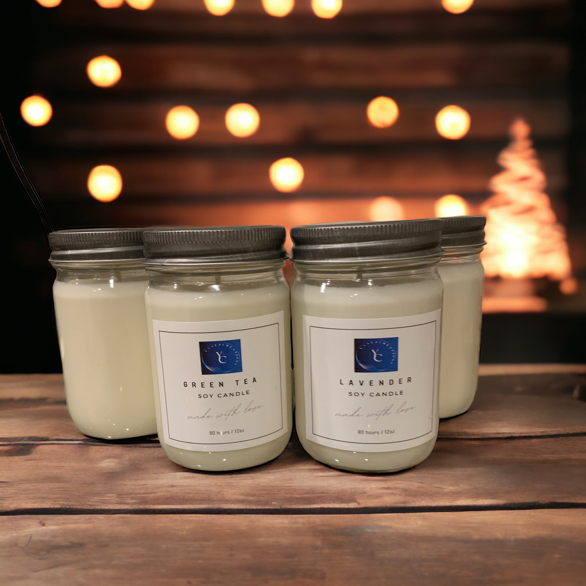 Hand-Poured Soy Wax Mason Jar Candle, 12 oz